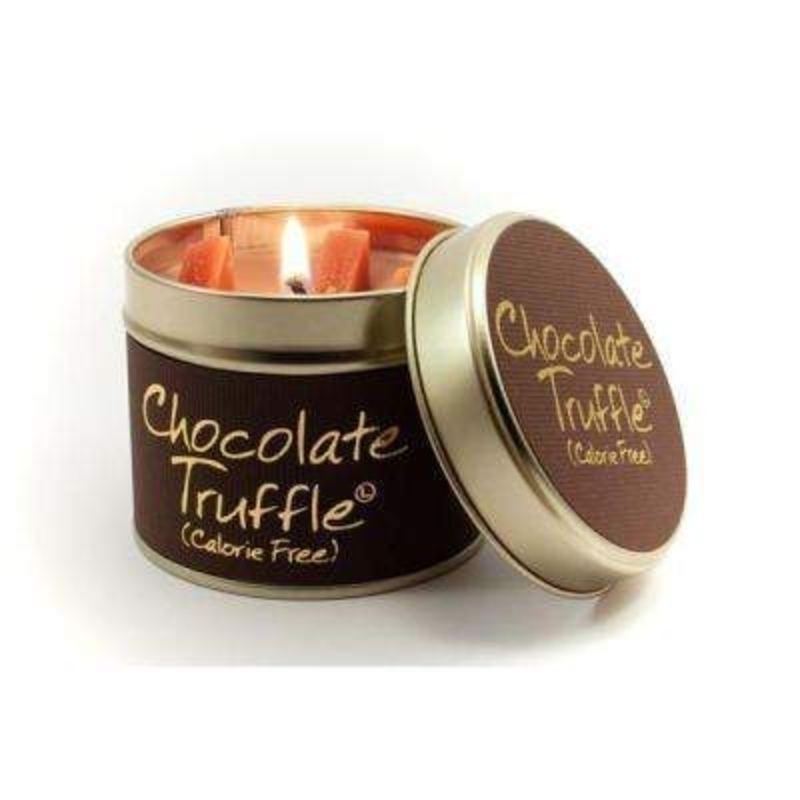 Let Lily Flame scented candles transport you to a different place. Chocolate Truffle; Calorie Free!Super rich, luxurious Belgian chocolate. Go on – Give into it! Burn Time 35 hours. Dimensions 7.7 x 6.6cm